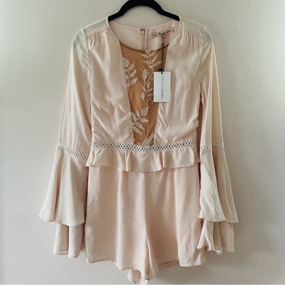 Nwt For Love & Lemons Revolve Emelia Romper Blush Pink, Size Xs